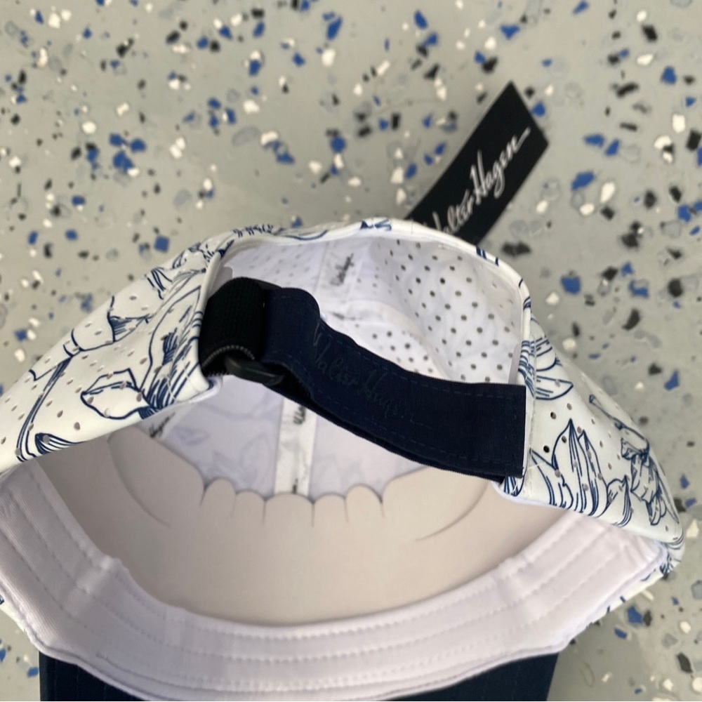 Walter Hagen Baseball Fitted Golf Hat WH P11 Cop-Prints INK Floral White. - Picture 5 of 5